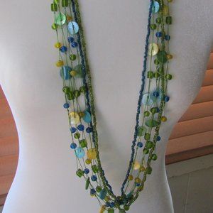 Multi colored long necklace